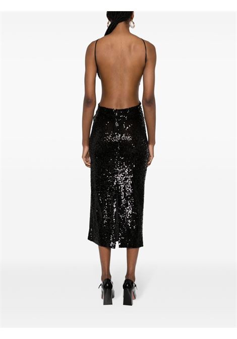 Black sequinned midi dress - women THE NEW ARRIVALS ILKYAZ OZEL | NA01LN0306ABLK